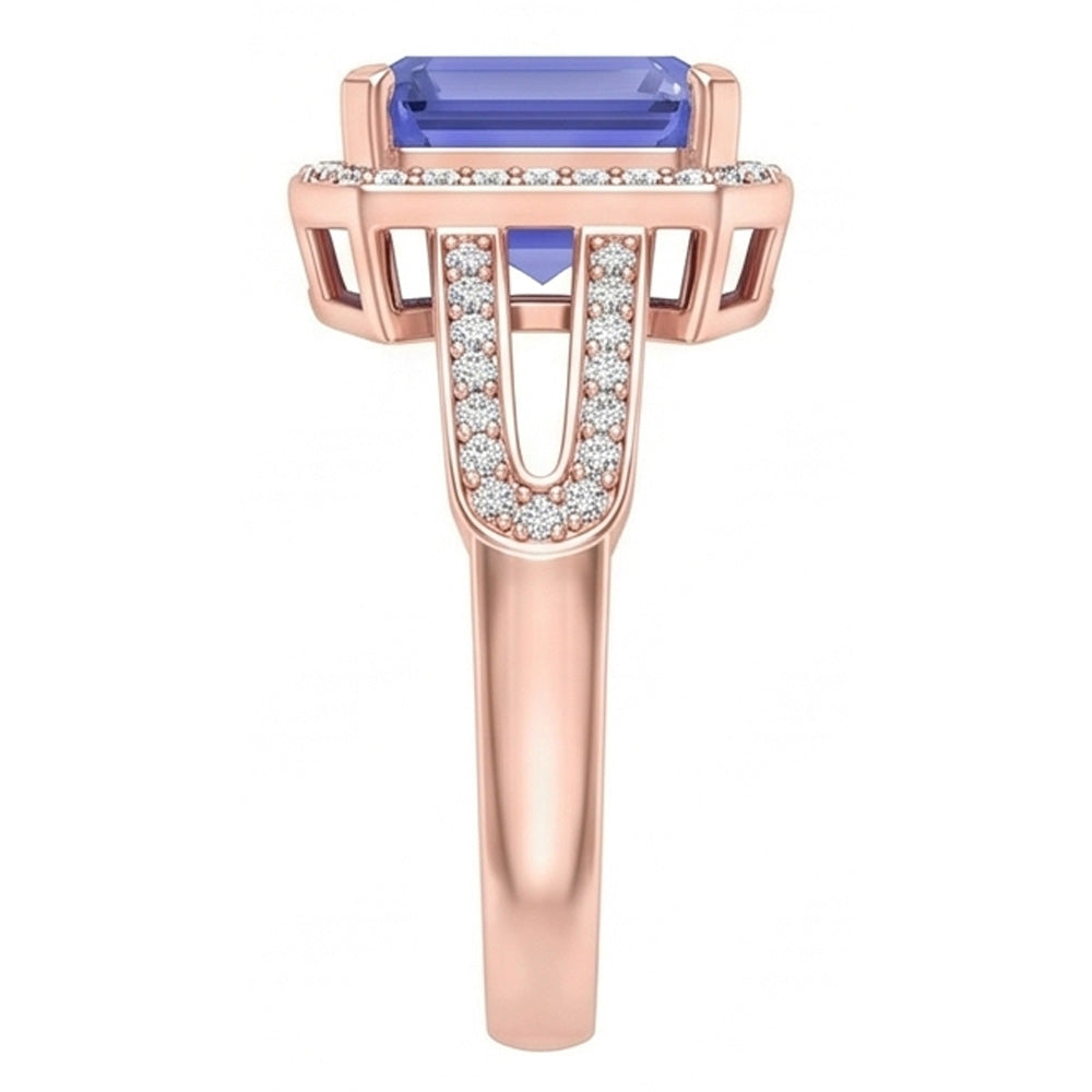 Natural Sapphire Ring 3.50ct - Rose Gold 14K