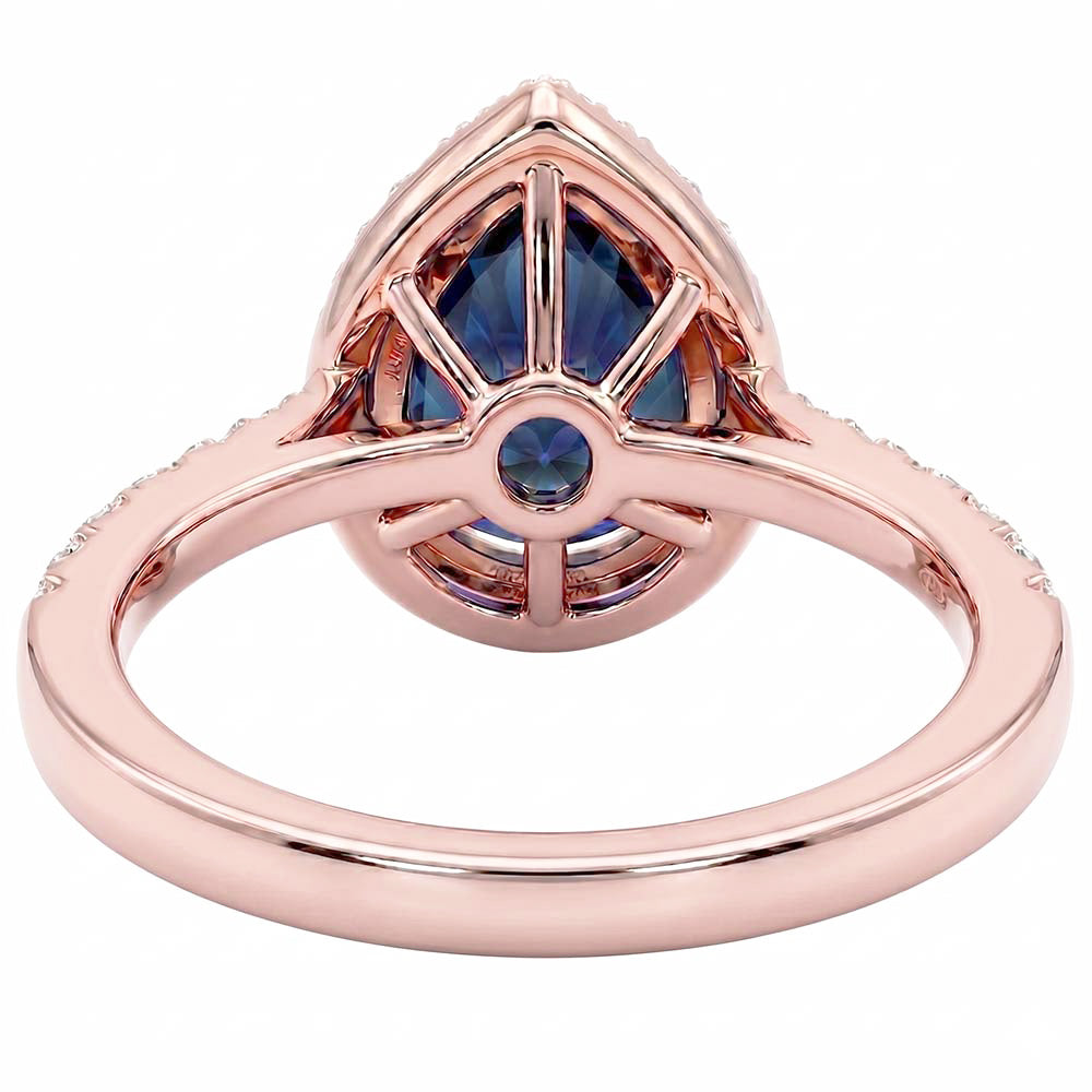 Natural Sapphire Ring 3.50ct - Rose Gold 14K