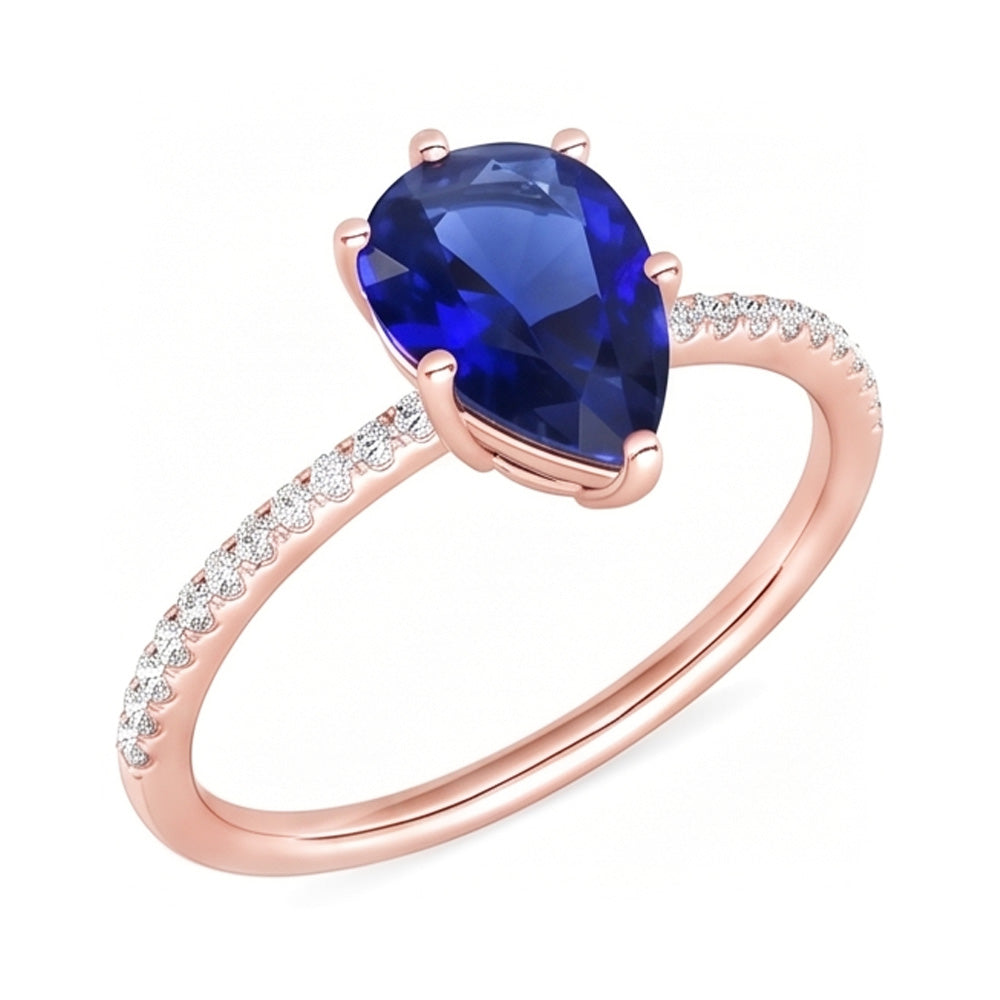 Natural Sapphire Ring 3.50ct - Two Tone 14K Gold