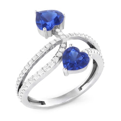 Natural Sapphire Ring 3.50ct - White Gold 14K