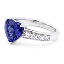 Natural Sapphire Ring 3.50ct - White Gold 14K