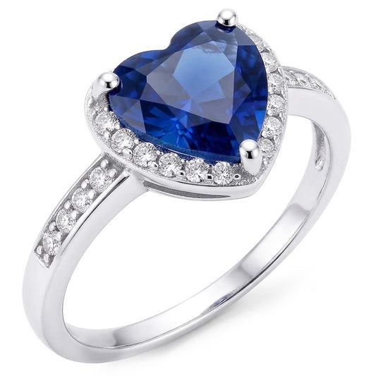 Natural Sapphire Ring 3.50ct - White Gold 14K