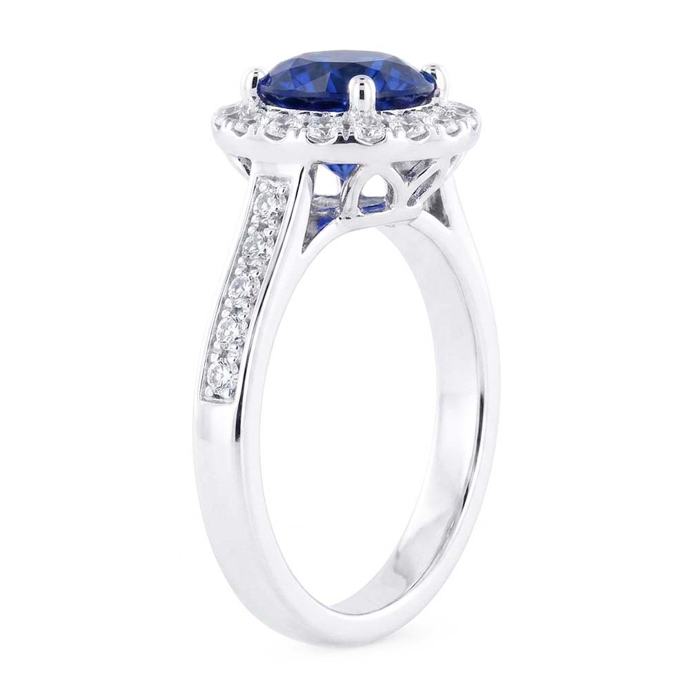 Natural Sapphire Ring 3.50ct - White Gold 14K