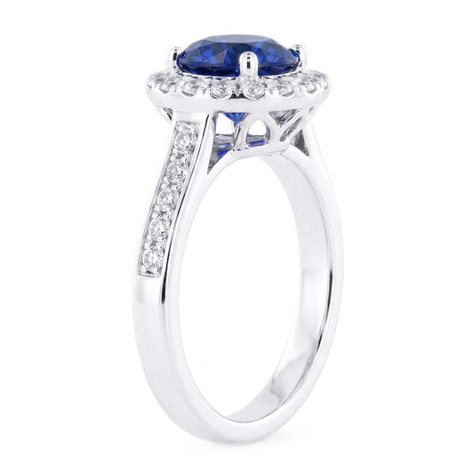 Natural Sapphire Ring 3.50ct - White Gold 14K