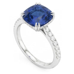 Natural Sapphire Ring 3.50ct - White Gold 14K