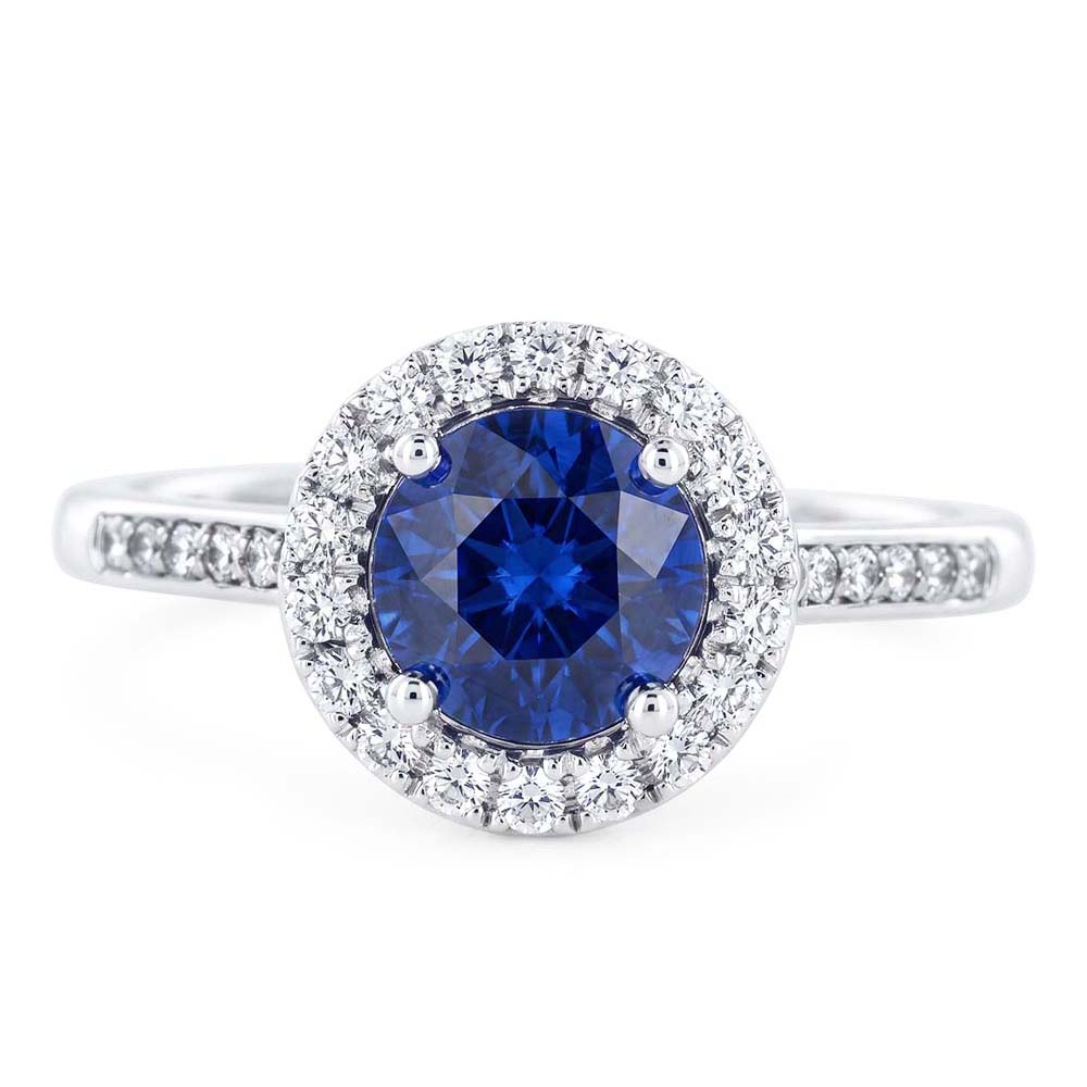 Natural Sapphire Ring 3.50ct - White Gold 14K