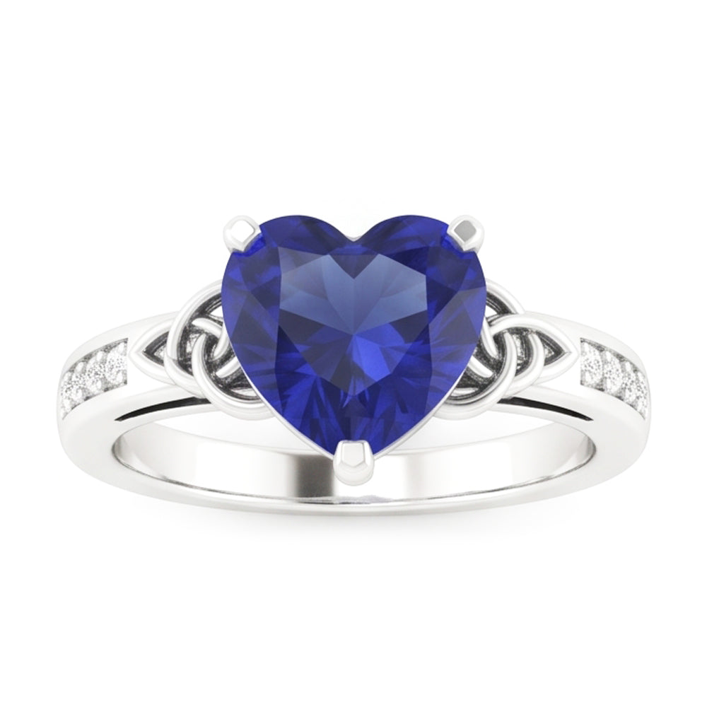 Natural Sapphire Ring 3.50ct - White Gold 14K