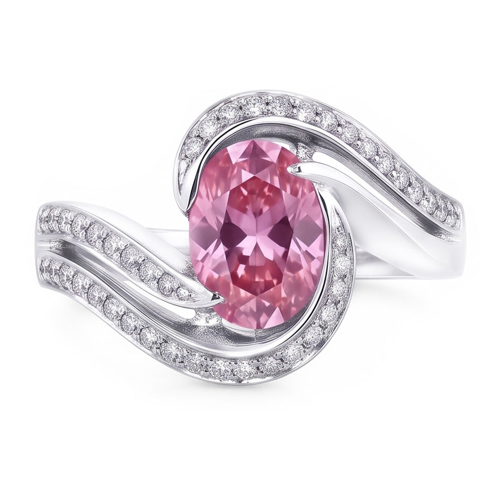 Natural Sapphire Ring 3.50ct - White Gold 14K