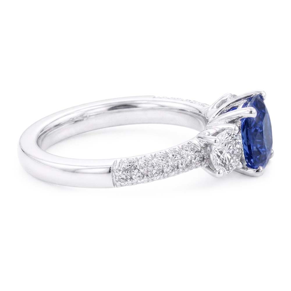 Natural Sapphire Ring 3.50ct - White Gold 14K