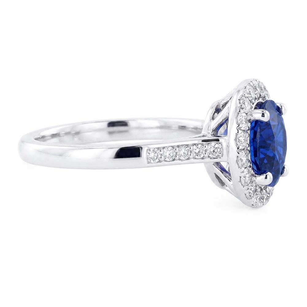Natural Sapphire Ring 3.50ct - White Gold 14K
