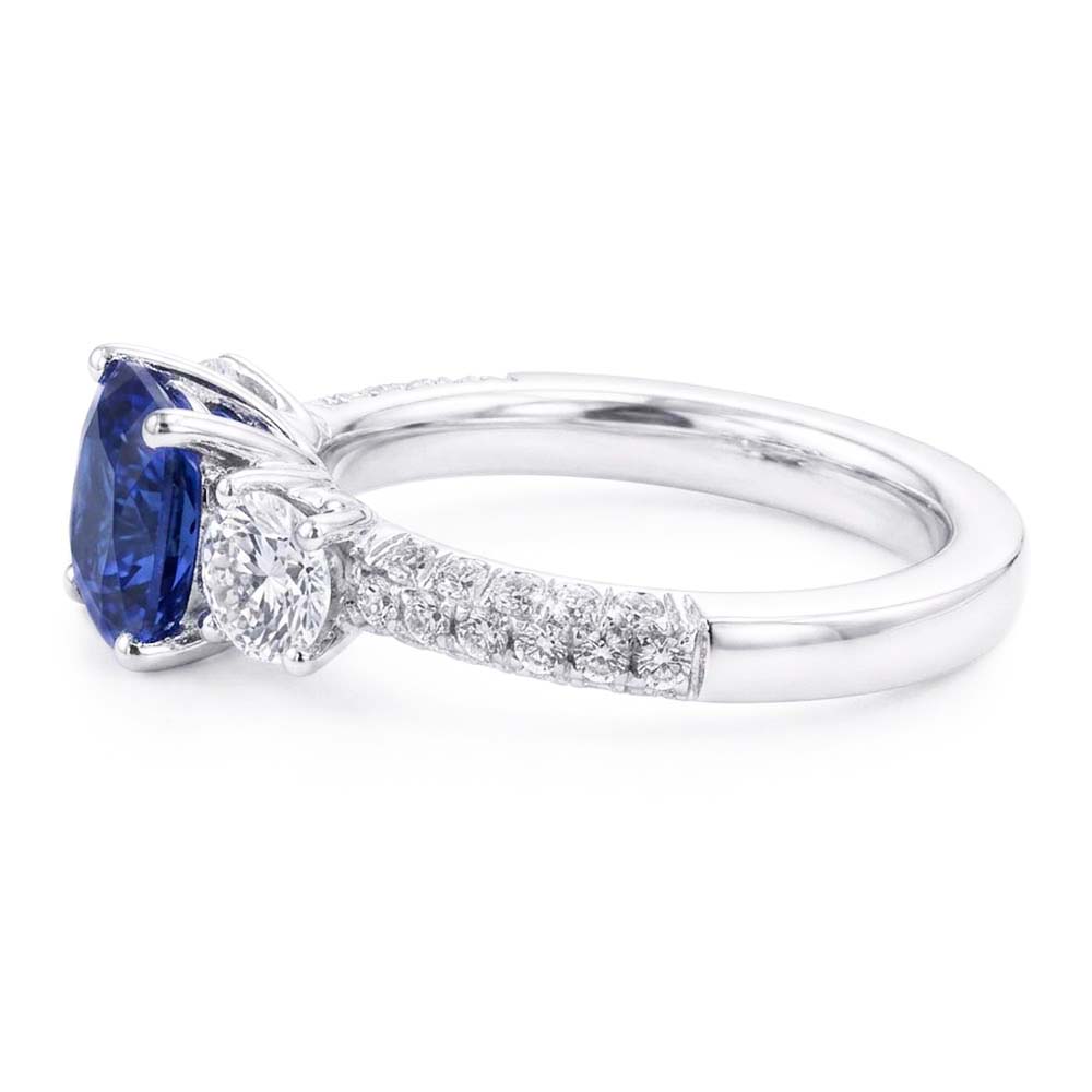 Natural Sapphire Ring 3.50ct - White Gold 14K