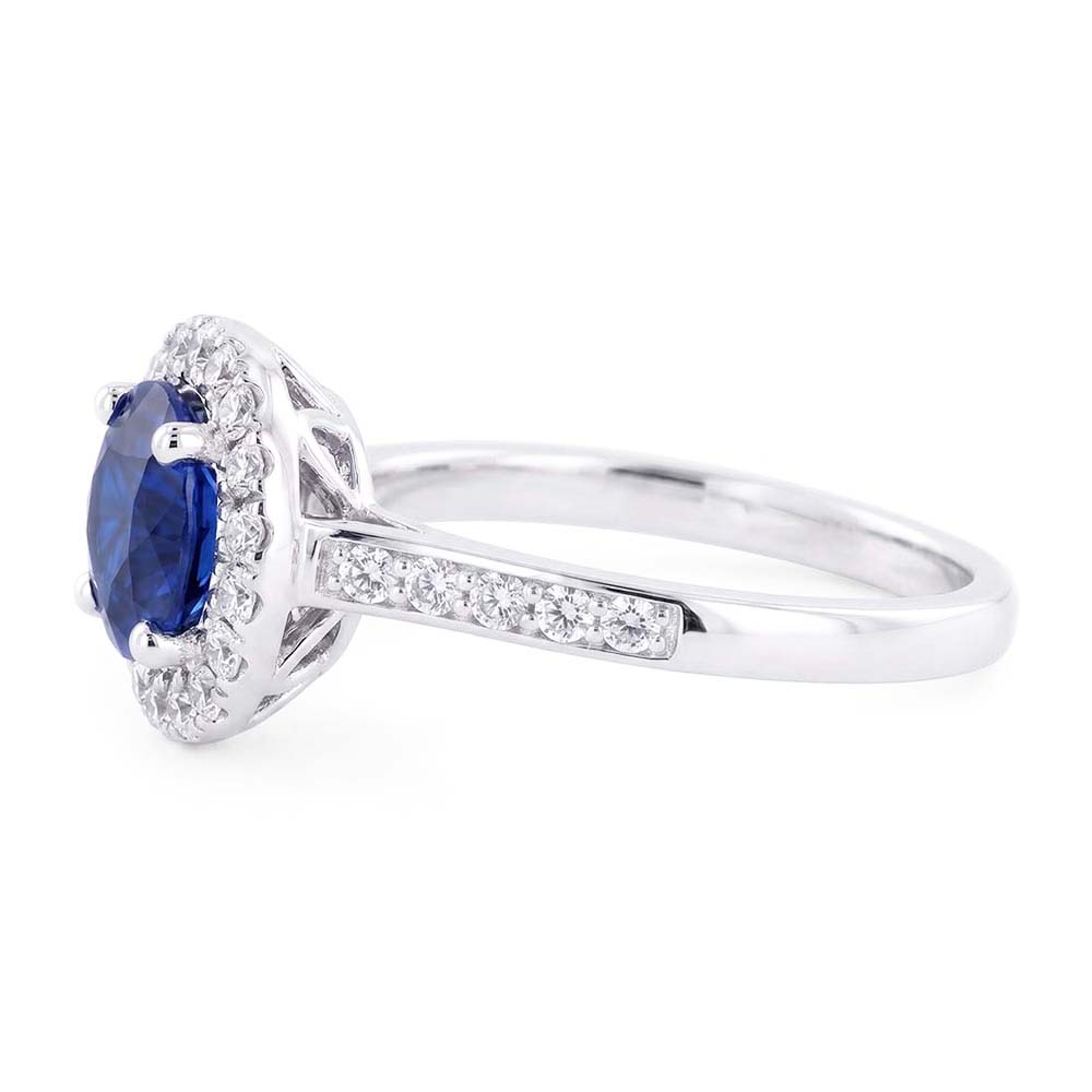 Natural Sapphire Ring 3.50ct - White Gold 14K