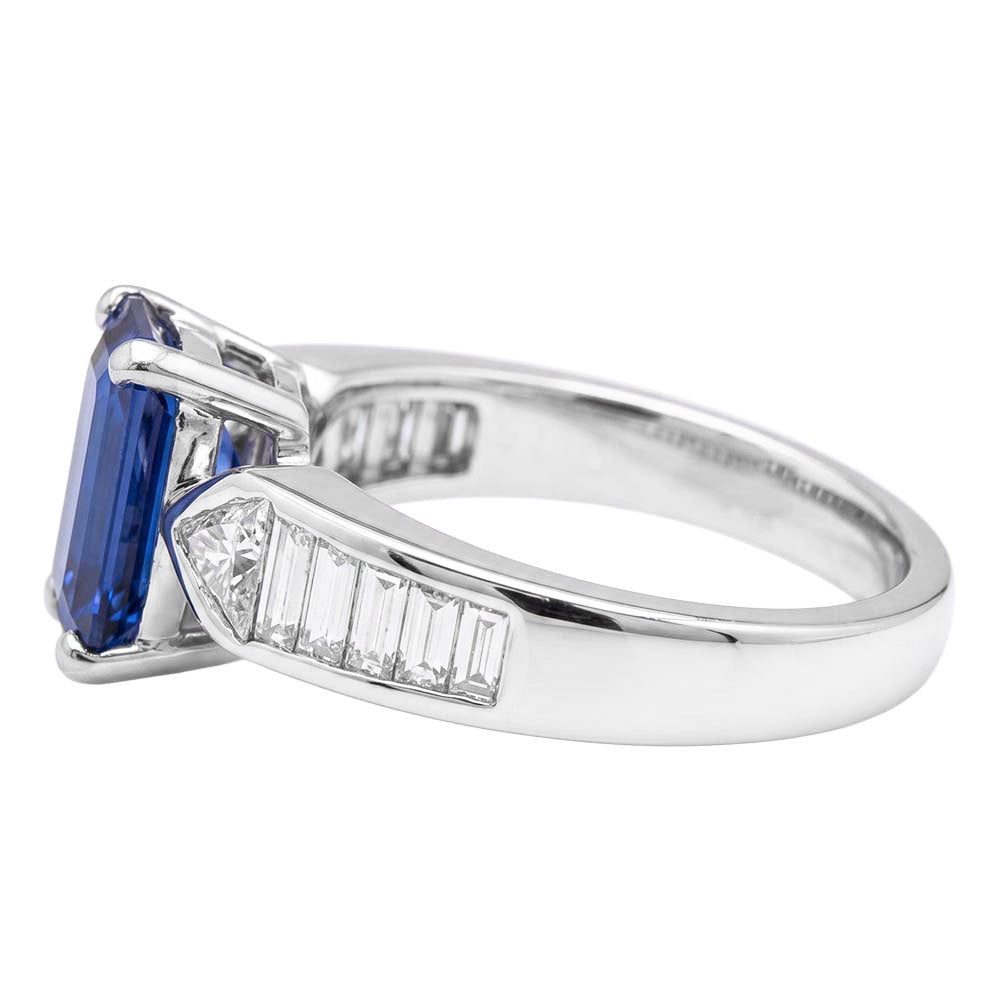 Natural Sapphire Ring 3.50ct - White Gold 14K