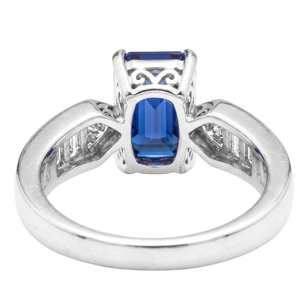 Natural Sapphire Ring 3.50ct - White Gold 14K
