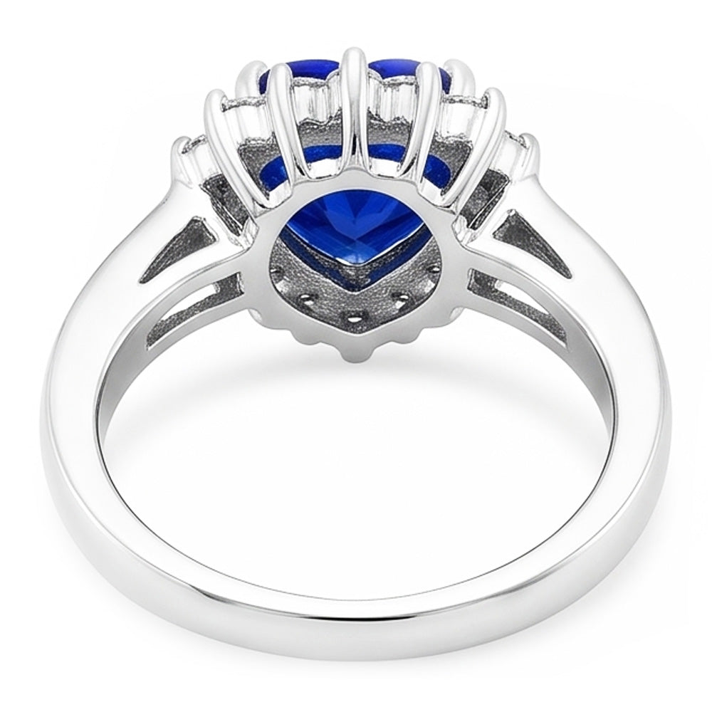 Natural Sapphire Ring 3.50ct - White Gold 14K