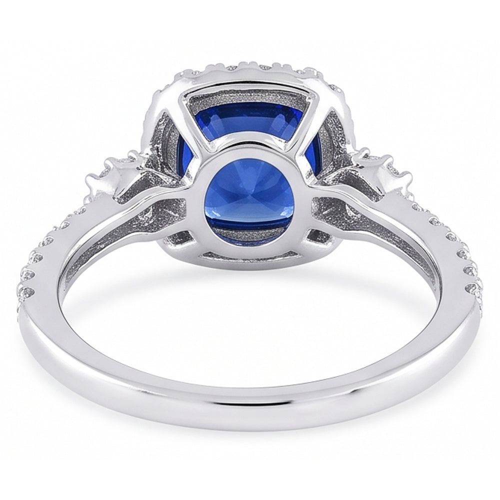 Natural Sapphire Ring 3.50ct - White Gold 14K