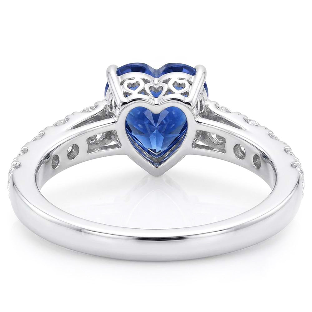Natural Sapphire Ring 3.50ct - White Gold 14K