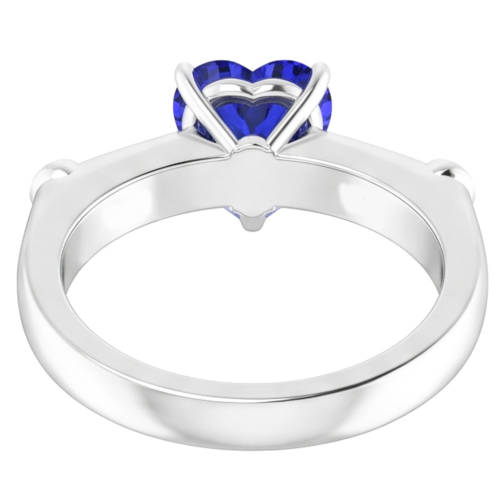 Natural Sapphire Ring 3.50ct - White Gold 14K