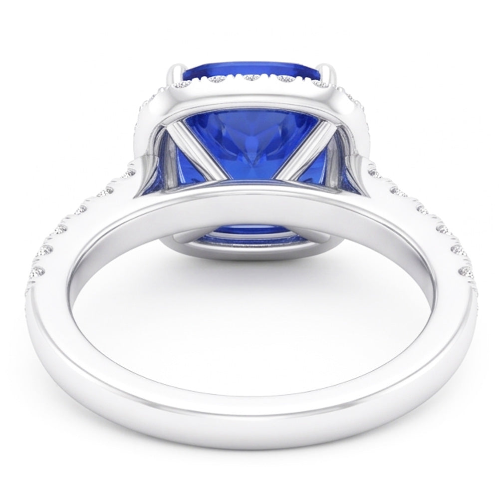 Natural Sapphire Ring 3.50ct - White Gold 14K