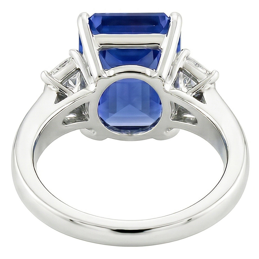 Natural Sapphire Ring 3.50ct - White Gold 14K