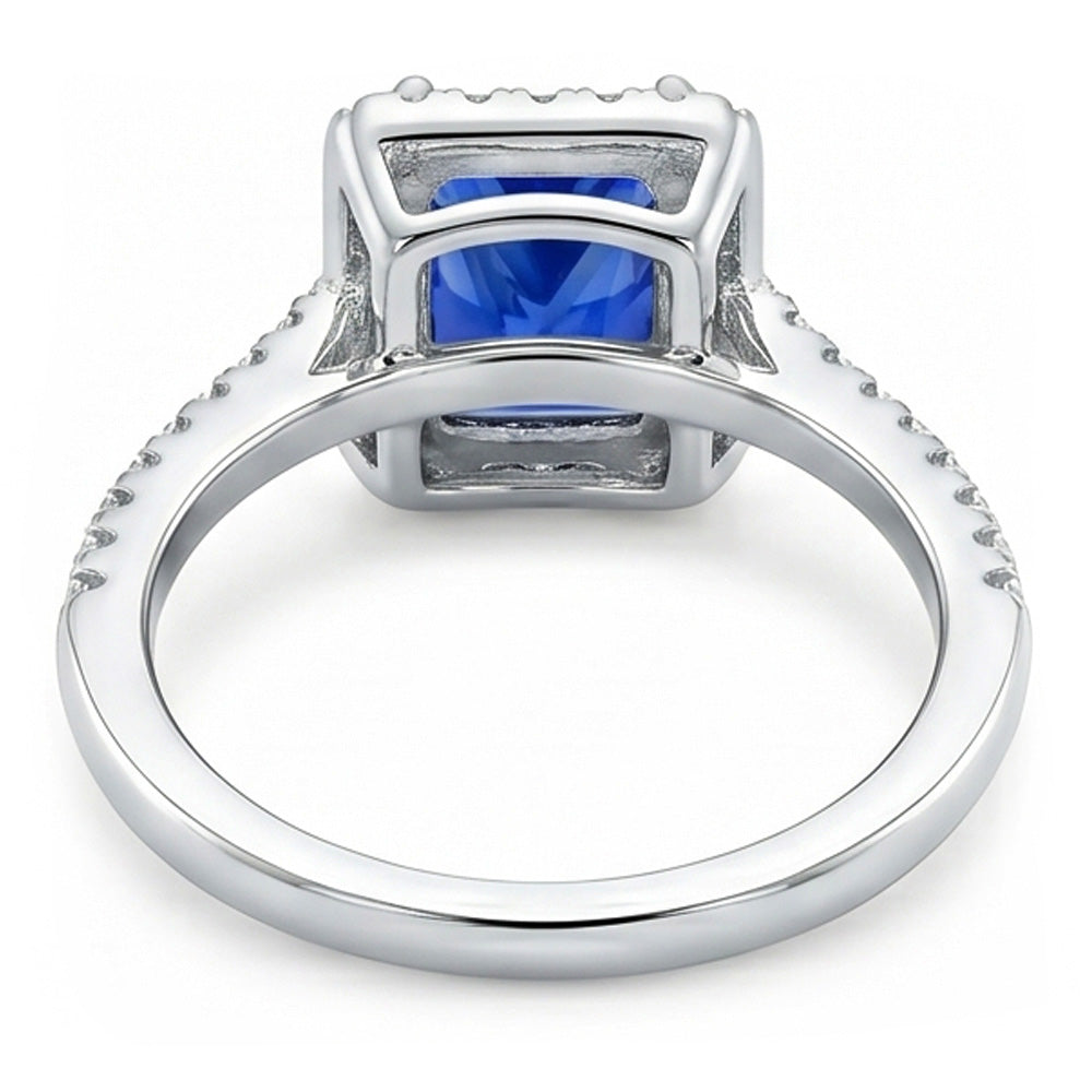 Natural Sapphire Ring 3.50ct - White Gold 14K