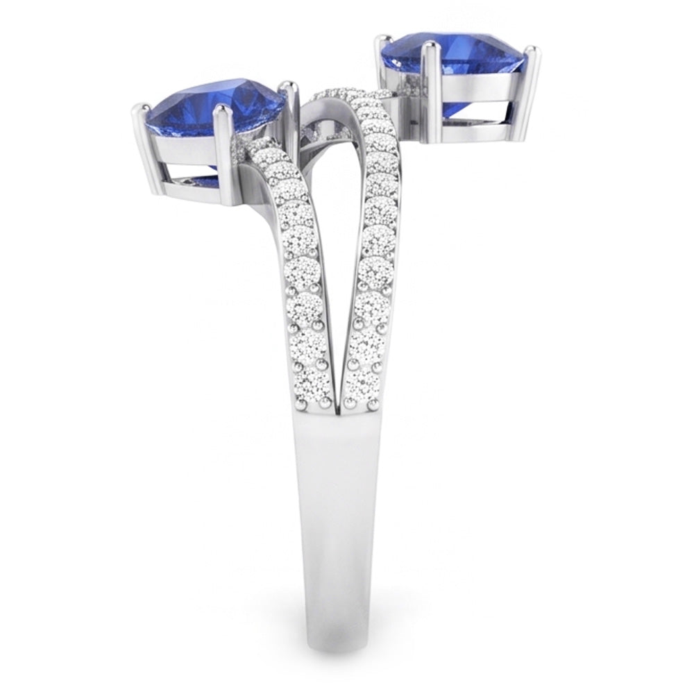 Natural Sapphire Ring 3.50ct - White Gold 14K