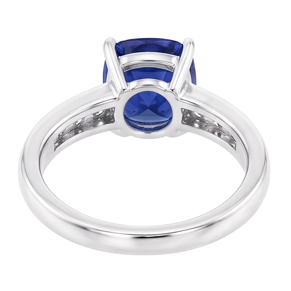 Natural Sapphire Ring 3.50ct - White Gold 14K