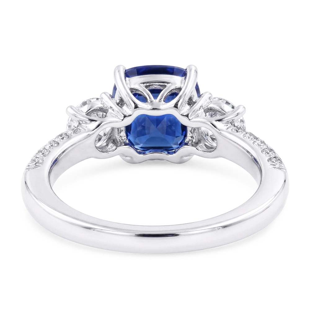 Natural Sapphire Ring 3.50ct - White Gold 14K