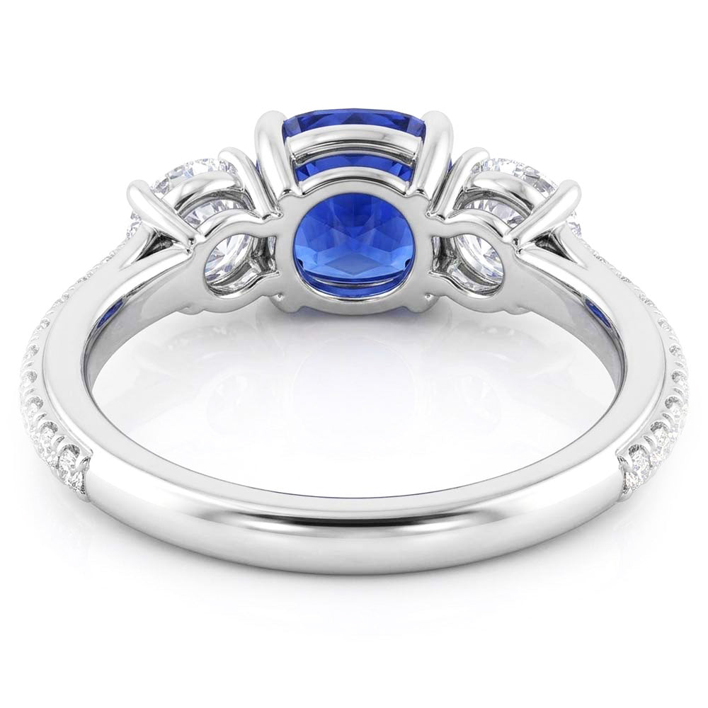 Natural Sapphire Ring 3.50ct - White Gold 14K