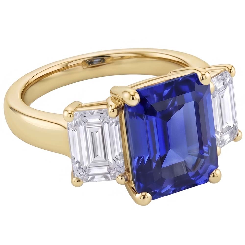Natural Sapphire Ring 3.50ct - Yellow Gold 14K