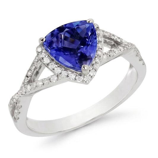 Natural Sapphire Ring 3.66ct - White Gold 14K