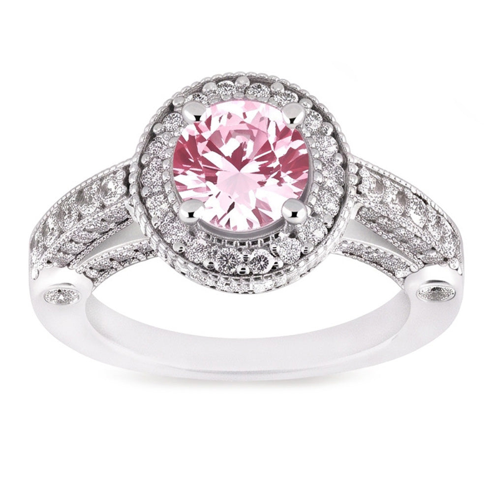 Natural Sapphire Ring 3.71ct - White Gold 14K