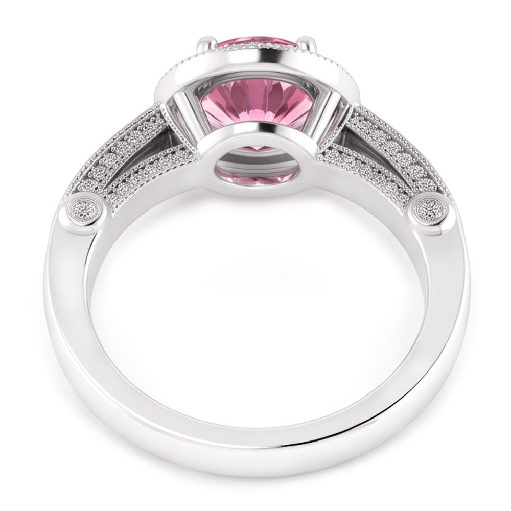 Natural Sapphire Ring 3.71ct - White Gold 14K