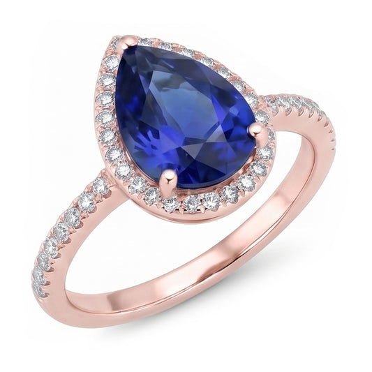 Natural Sapphire Ring 3.75ct - Rose Gold 14K