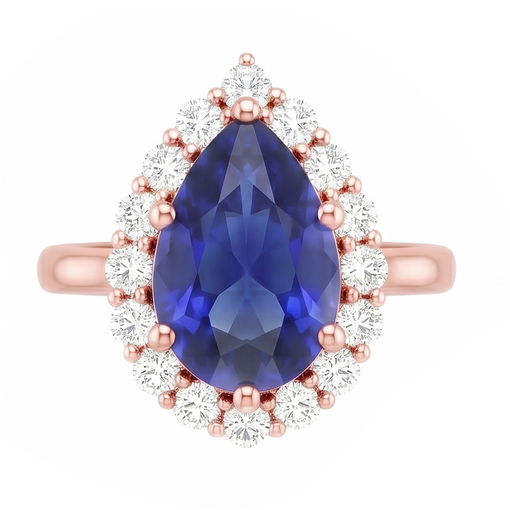 Natural Sapphire Ring 3.75ct - Rose Gold 14K