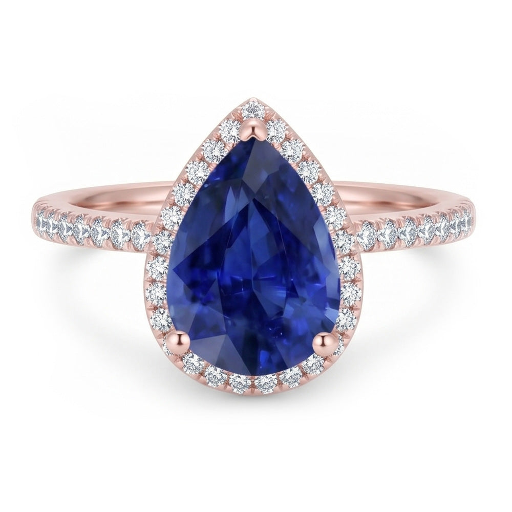 Natural Sapphire Ring 3.75ct - Rose Gold 14K