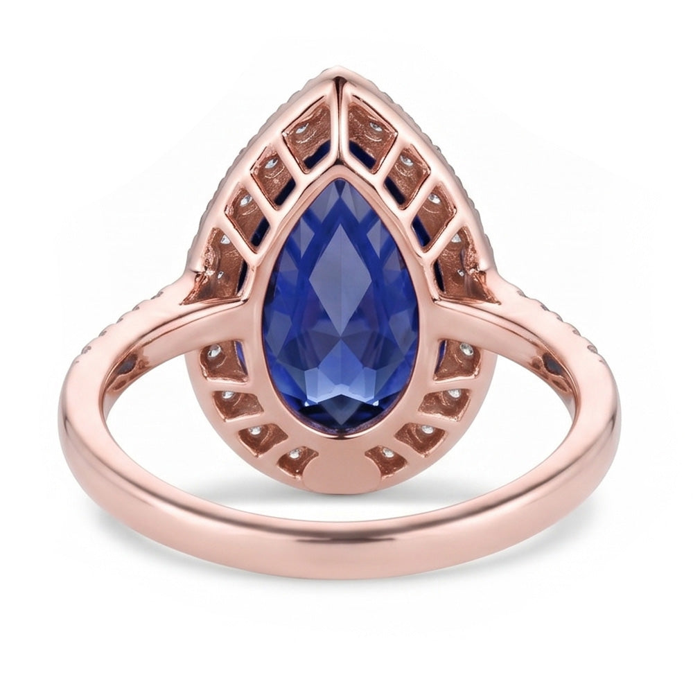 Natural Sapphire Ring 3.75ct - Rose Gold 14K