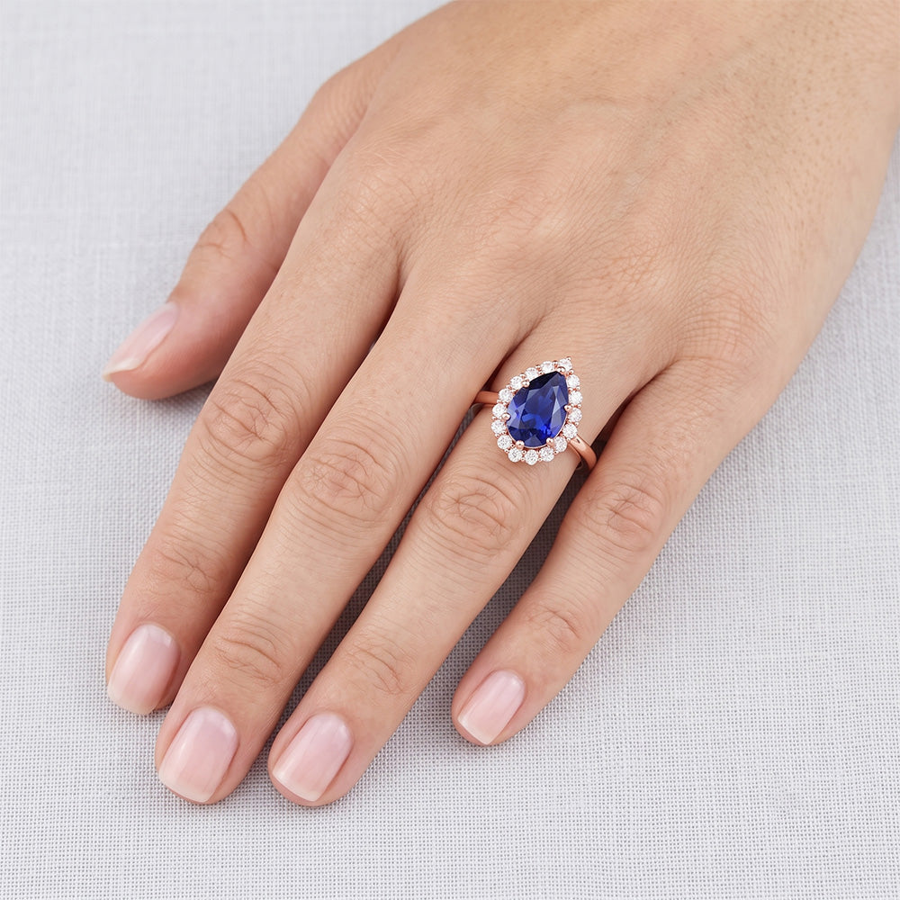 Natural Sapphire Ring 3.75ct - Rose Gold 14K