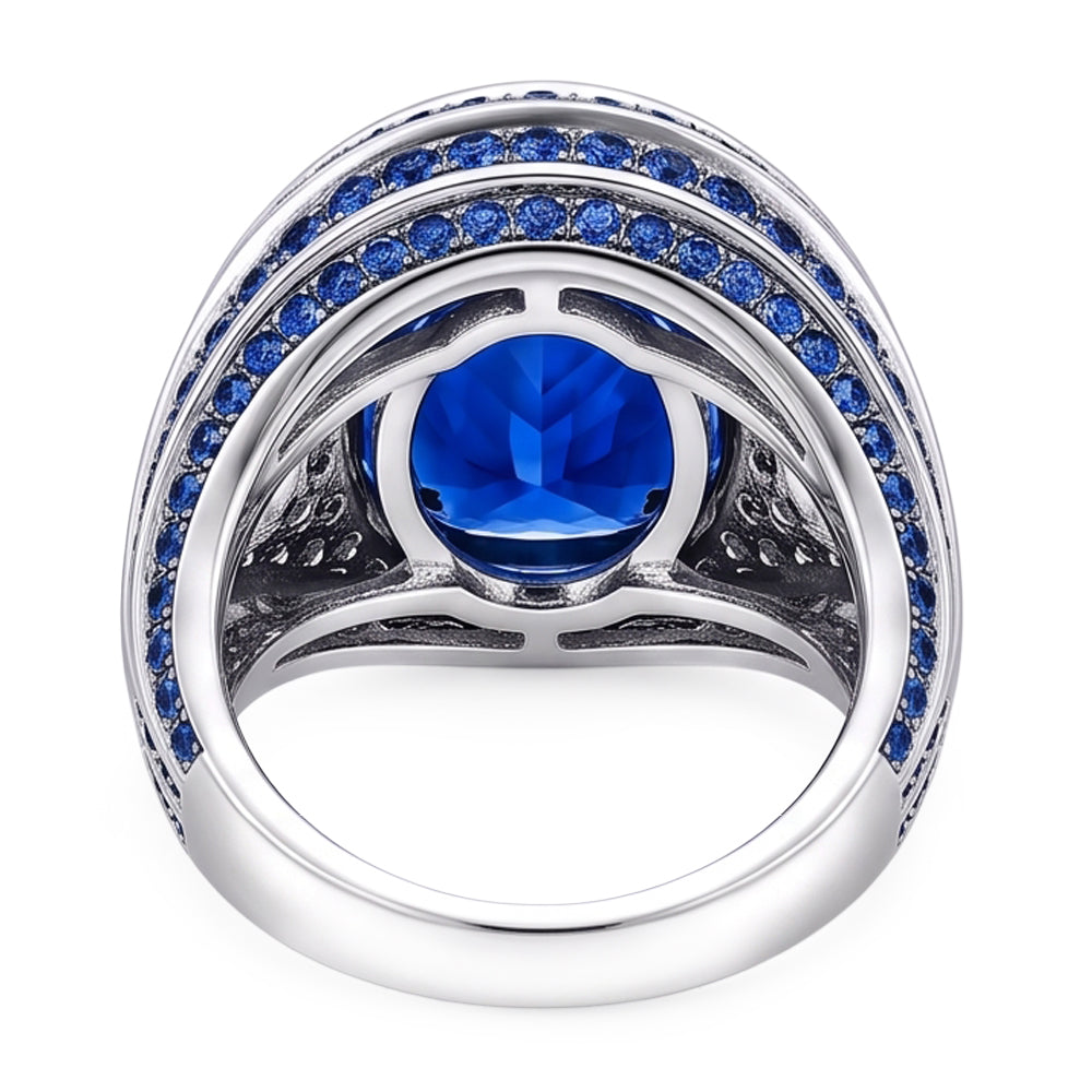 Natural Sapphire Ring 3.75ct - White Gold 14K