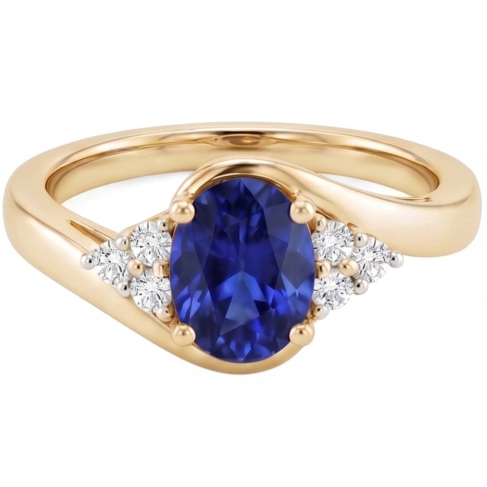 Natural Sapphire Ring 3.75ct - Yellow Gold 14K