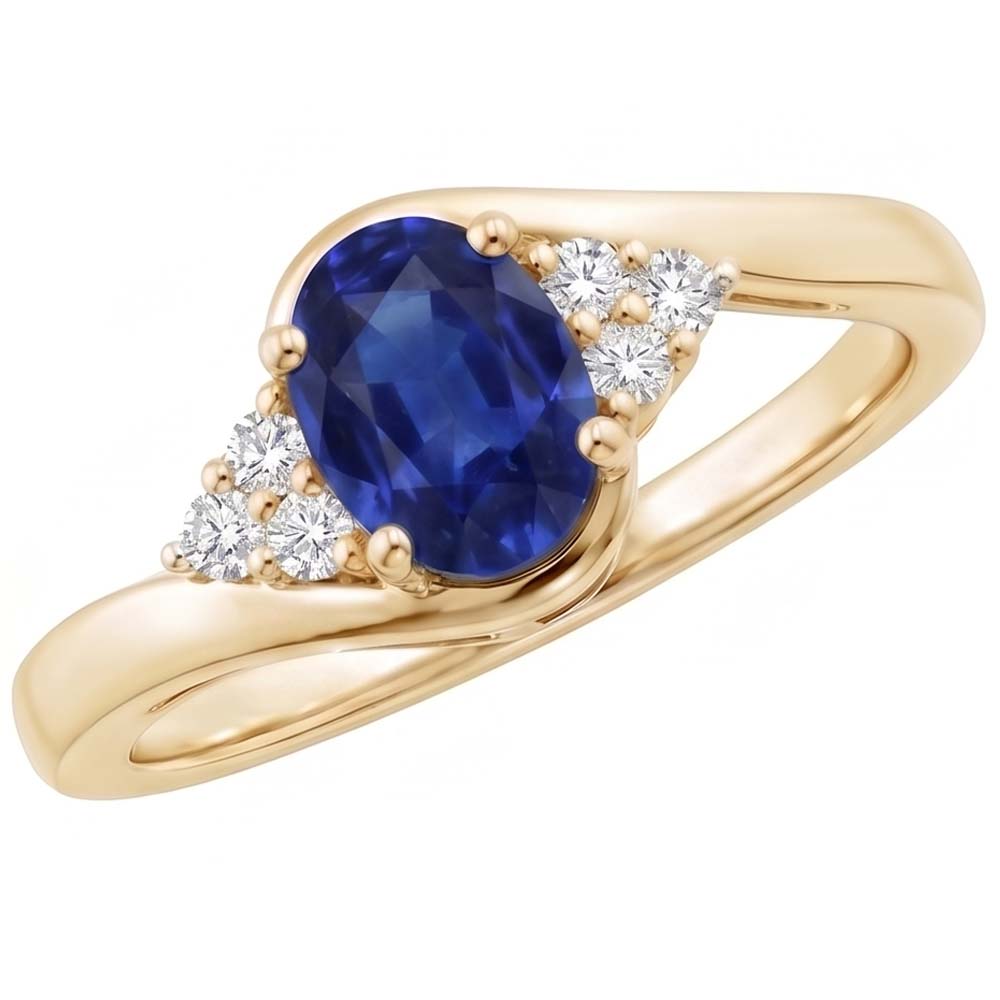Natural Sapphire Ring 3.75ct - Yellow Gold 14K