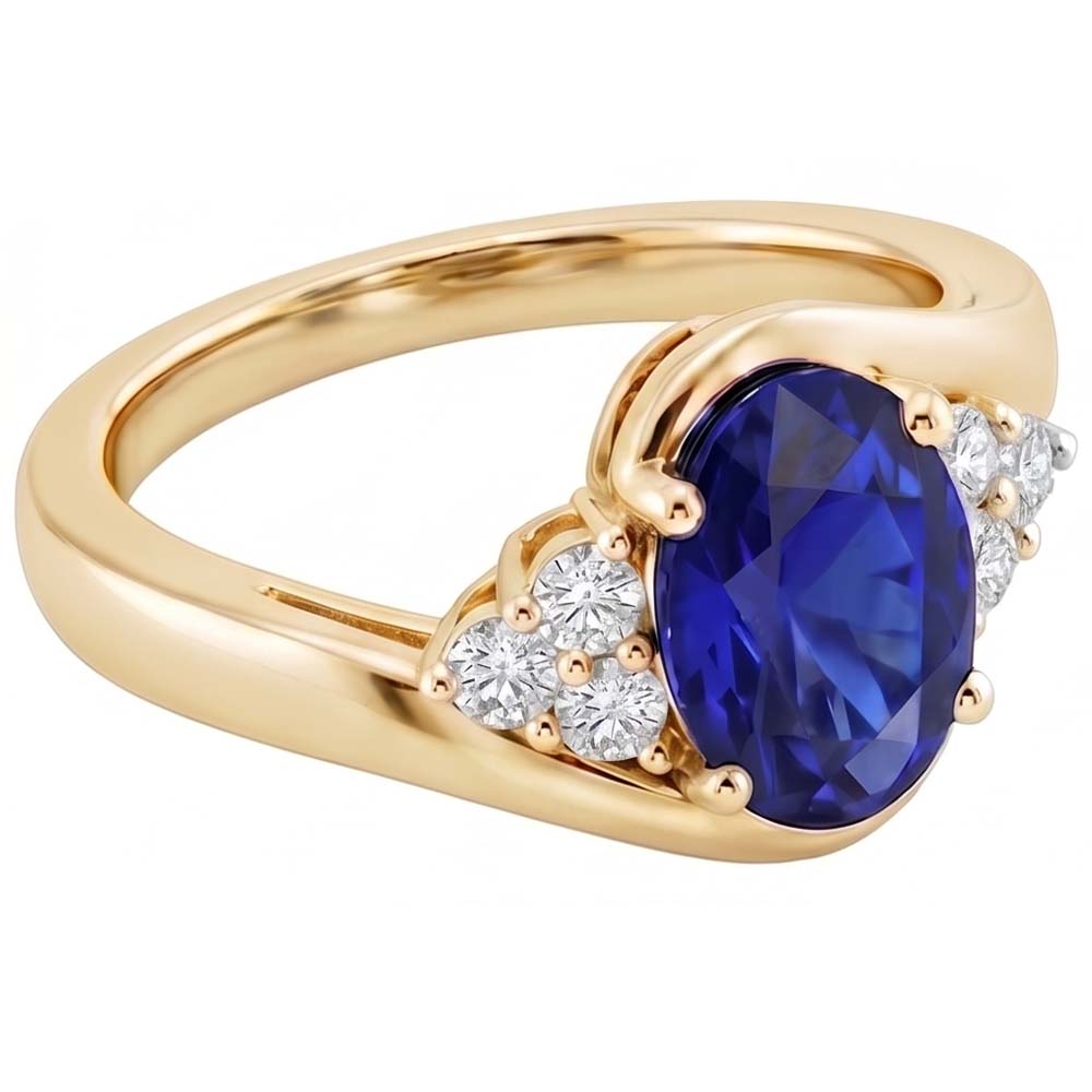 Natural Sapphire Ring 3.75ct - Yellow Gold 14K