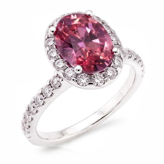 Natural Sapphire Ring 3.90ct - White Gold 14K
