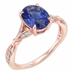 Natural Sapphire Ring 3ct - Rose Gold 14K