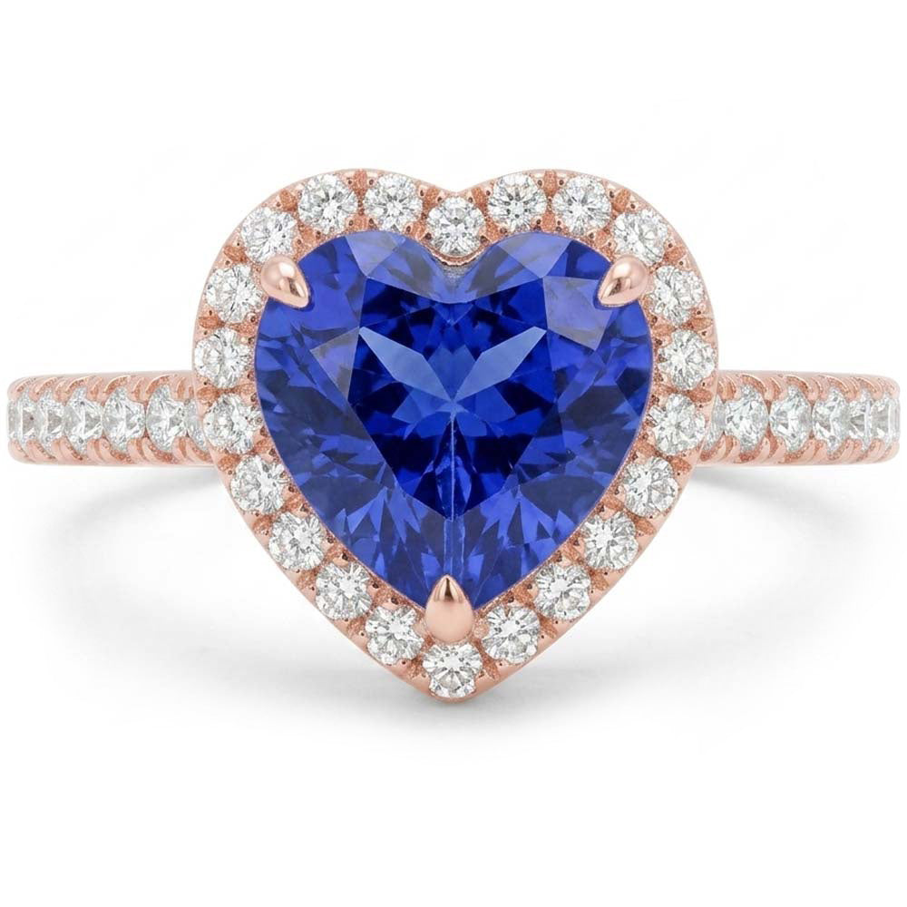 Natural Sapphire Ring 3ct - Rose Gold 14K