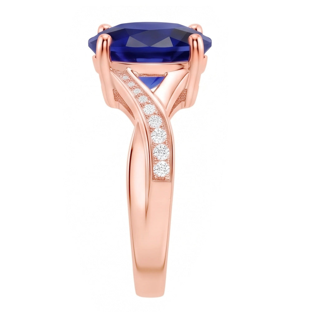 Natural Sapphire Ring 3ct - Rose Gold 14K