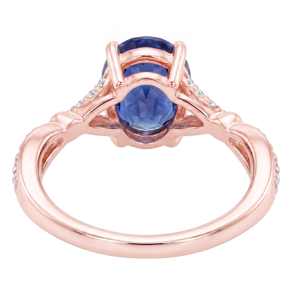 Natural Sapphire Ring 3ct - Rose Gold 14K