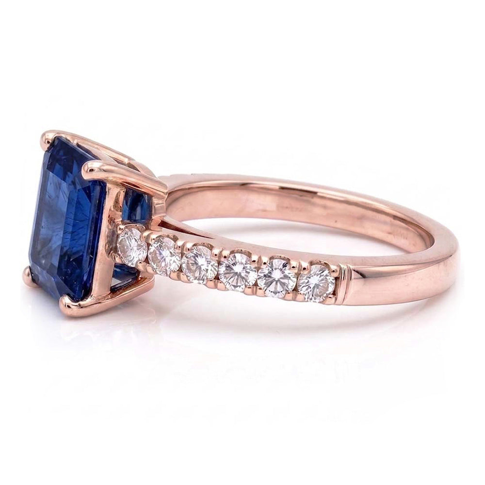 Natural Sapphire Ring 3ct - Rose Gold 14K