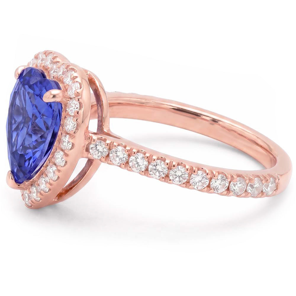 Natural Sapphire Ring 3ct - Rose Gold 14K
