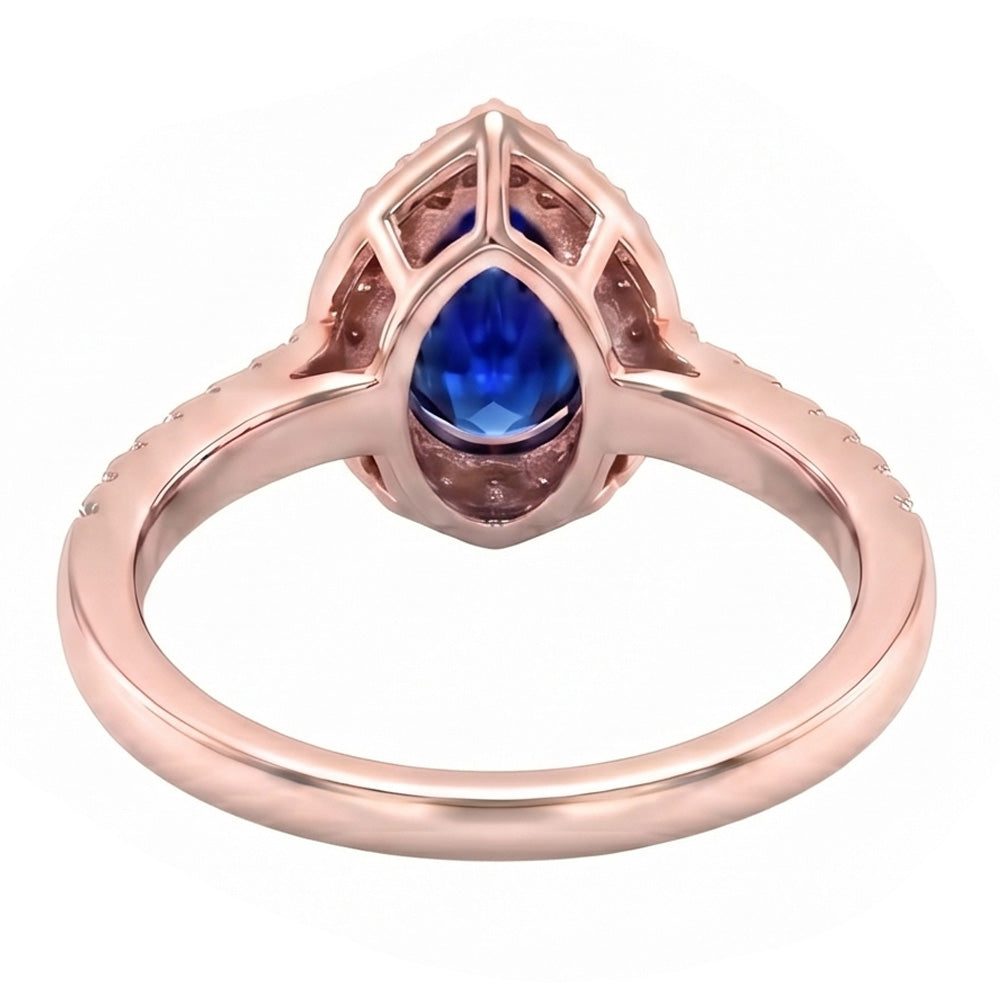 Natural Sapphire Ring 3ct - Rose Gold 14K